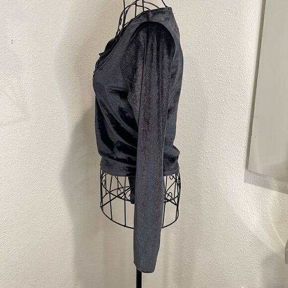 PLANET GOLD Juniors' Velvet Crisscross Long-Sleeve Top | size M | NWT - Picture 4 of 6